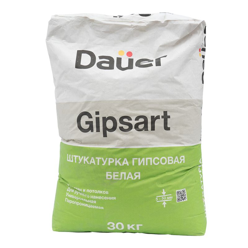 

Штукатурка гипсовая Dauer Gipsart белая 30 кг, Белый