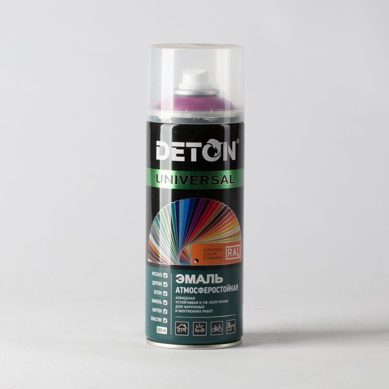 

Эмаль аэрозольная DETON фиолетовая (RAL 4008), 0,52л, Фиолетовый