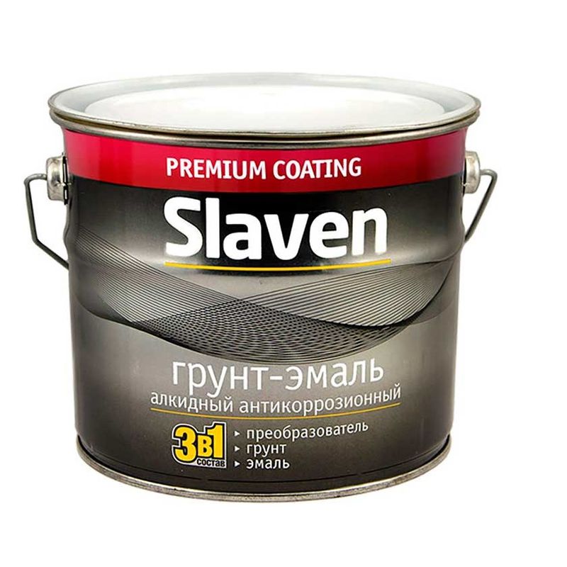 

Грунт-эмаль быстросохнущий антикоррозионный 3в1 Slaven серый 3,2 кг