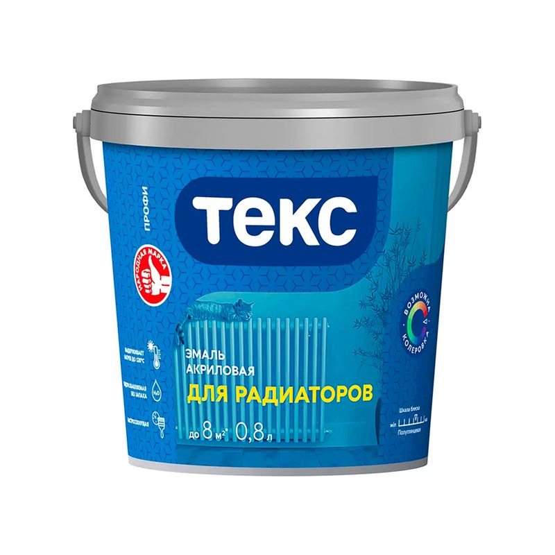 

Эмаль для радиаторов TEKS Универсал белая 0.8л, Белый