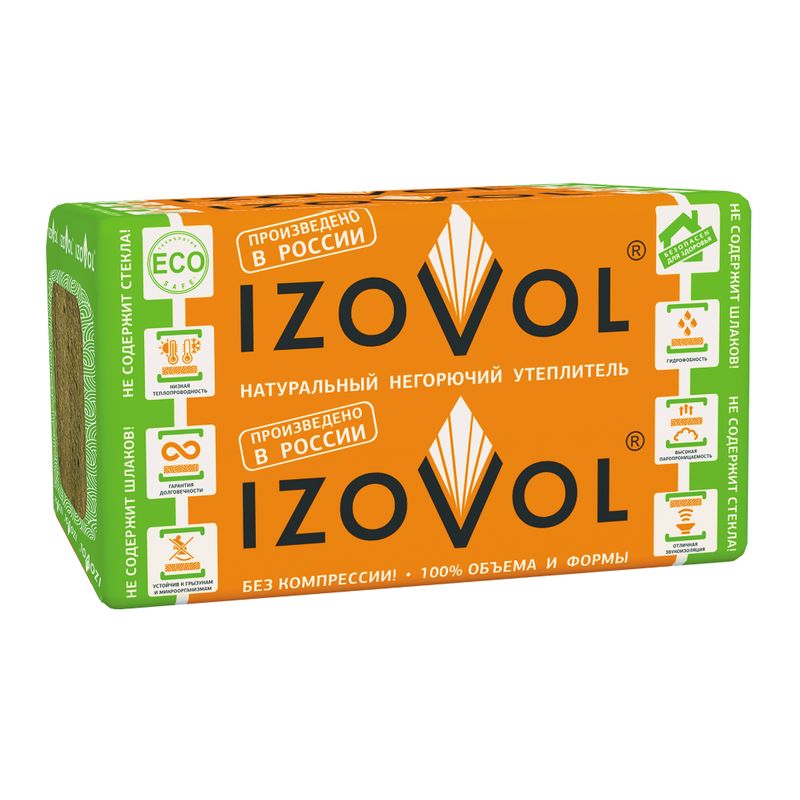 

Утеплитель Izovol Ст-50 1000х600х100 мм 4 штуки в упаковке