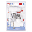 ПП Набор для подключения радиатора 20х1/2" угловой (термоголовка, термоклапан,зап. клапан) TEBO
