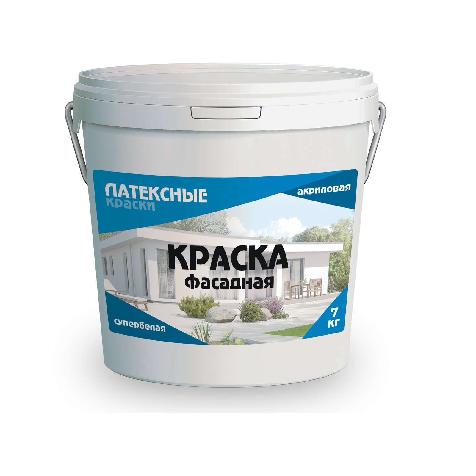 Краска фасадная Латек супербелая, 7кг
