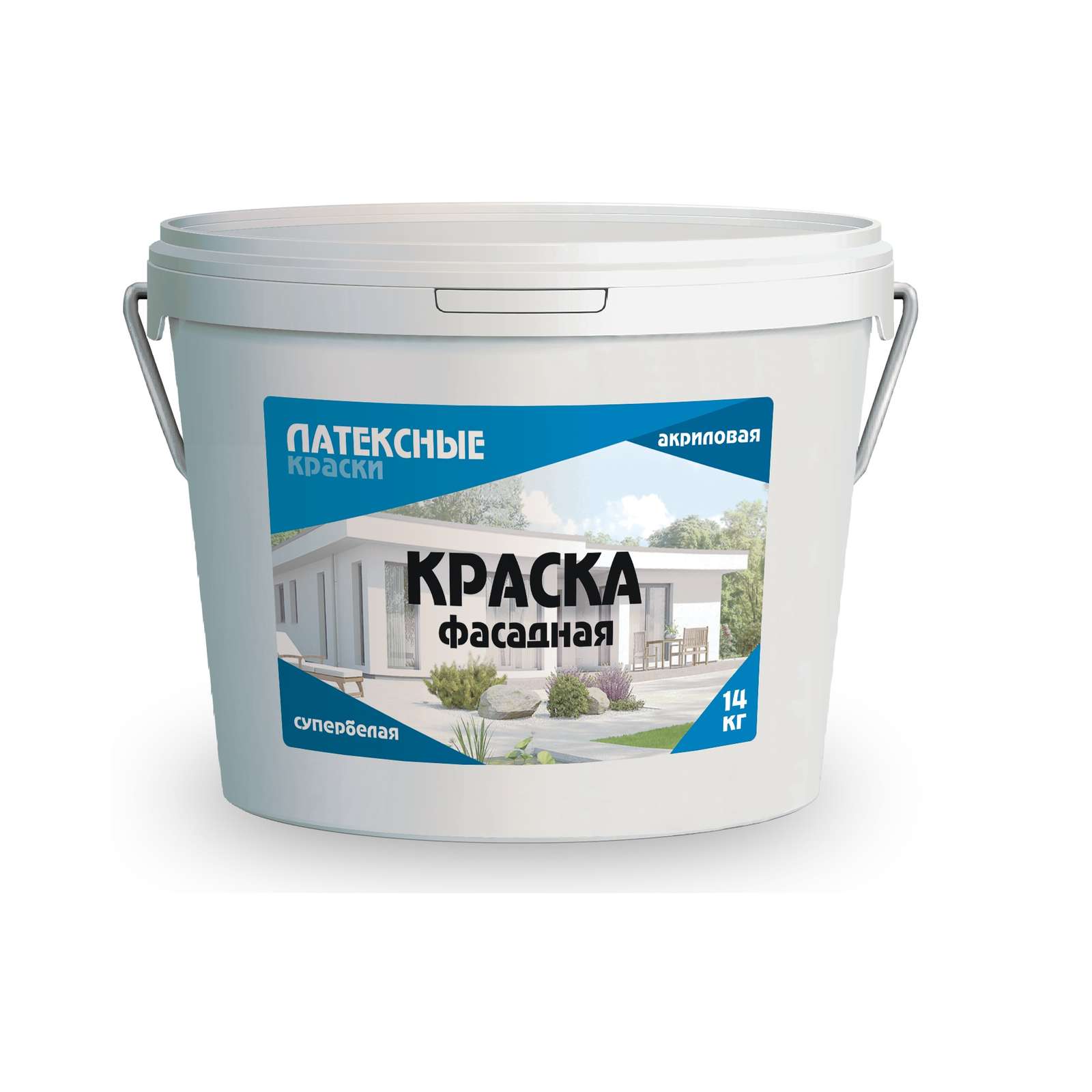 Краска фасадная Латек супербелая, 14кг