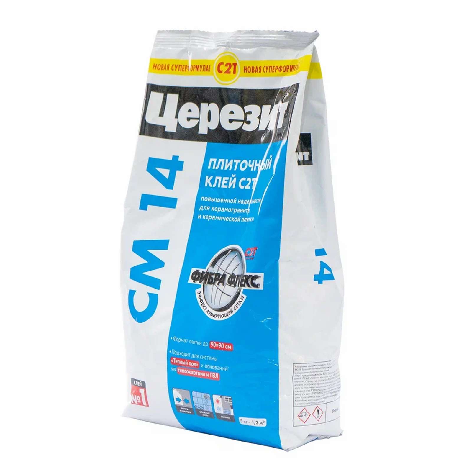 Клей для плитки (С1 Т) Ceresit CM14, 5 кг