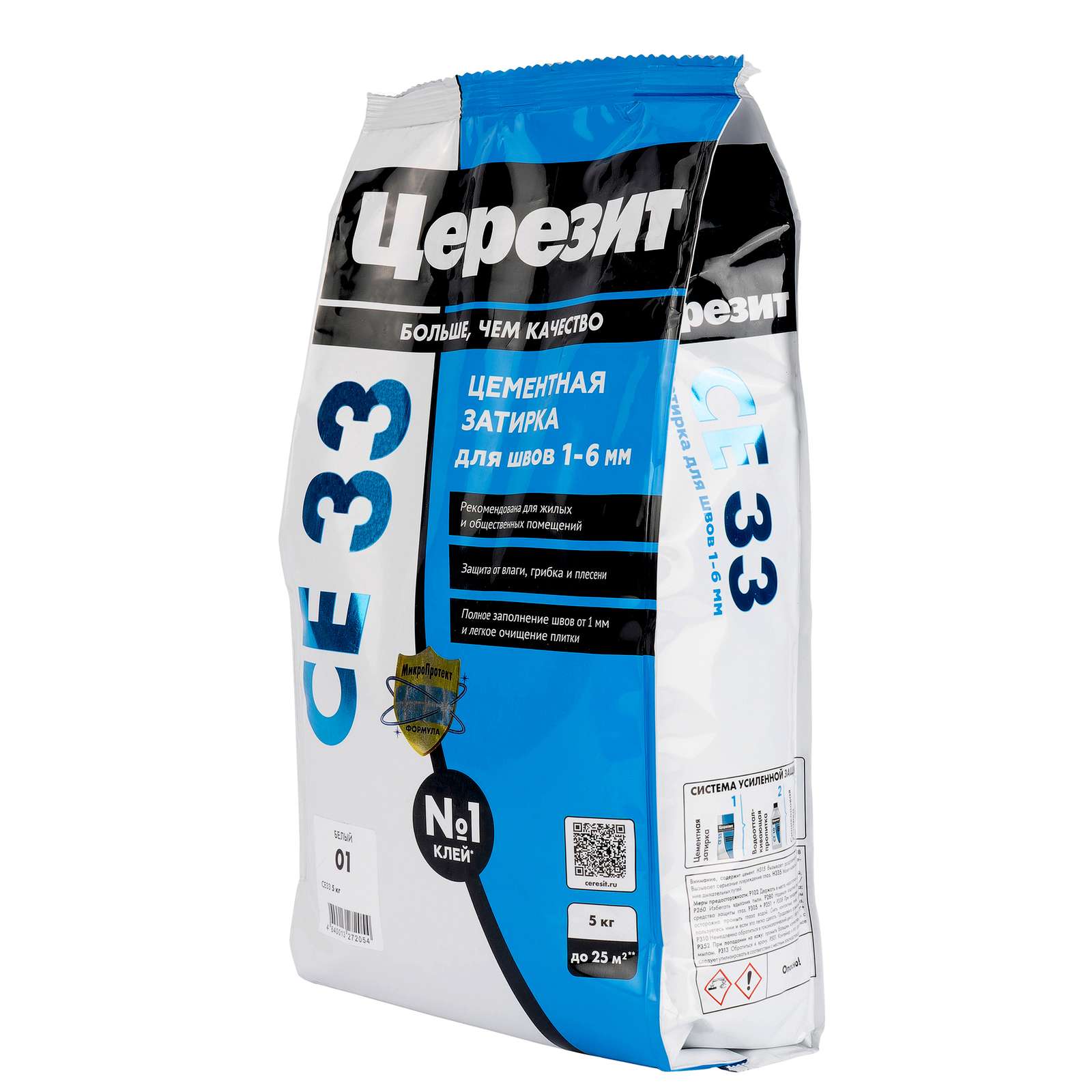 Затирка Ceresit CE 33 comfort белая, 5 кг