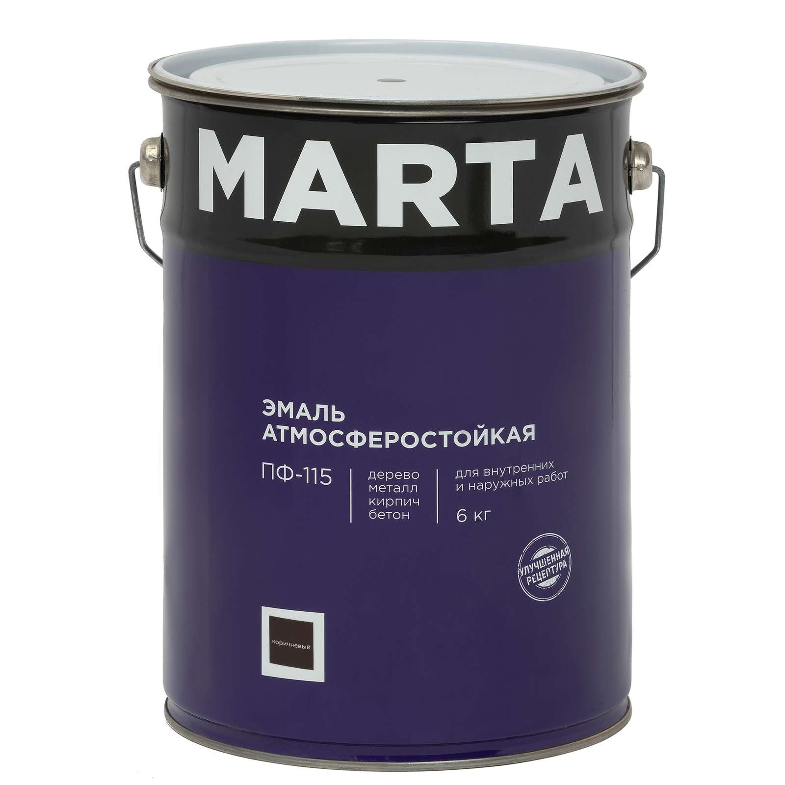 Эмаль MARTA ПФ-115 коричневая, 6кг