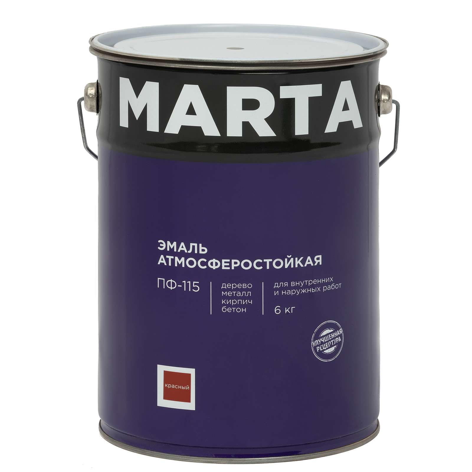 Эмаль MARTA ПФ-115 красная, 6кг