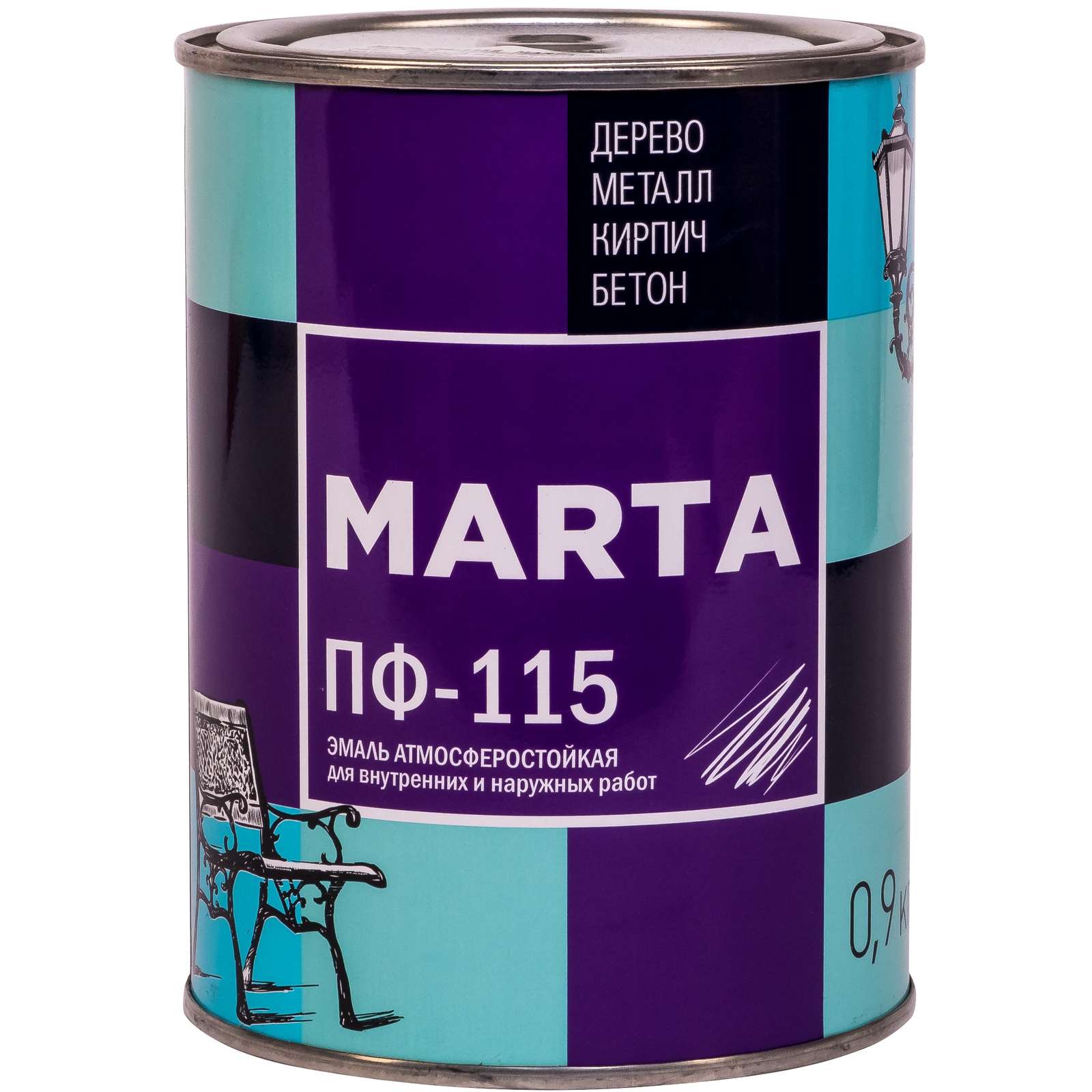Эмаль ПФ-115 MARTA, светло-зеленая, 0,9кг
