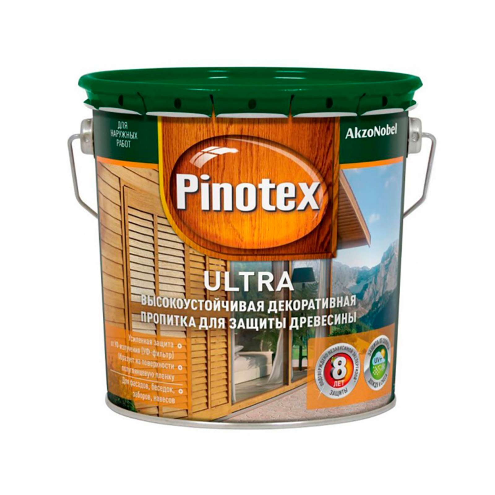 Деревозащитное средство Pinotex Ultra Белый, 9л