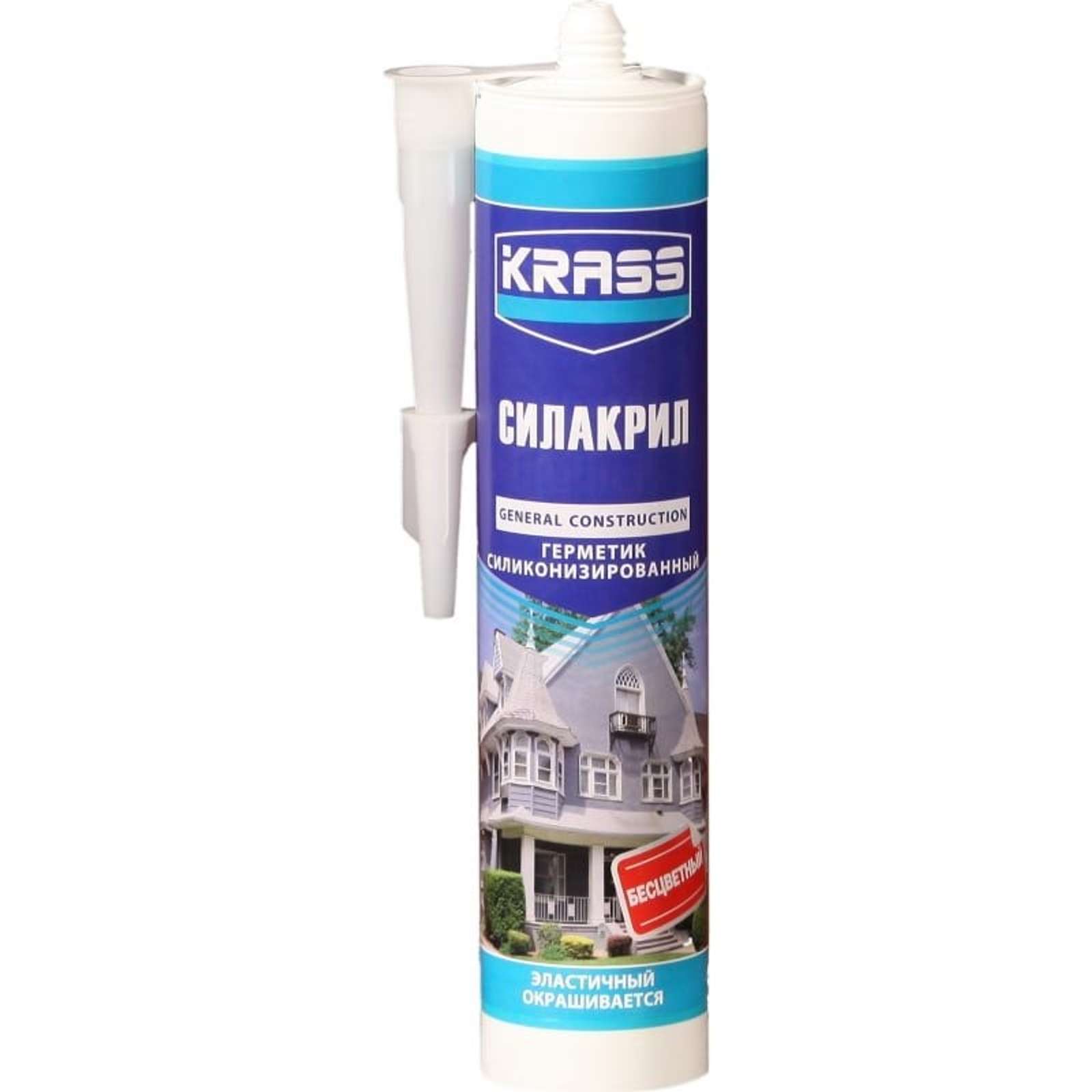 Герметик силиконизированный Krass (белый), 300 мл