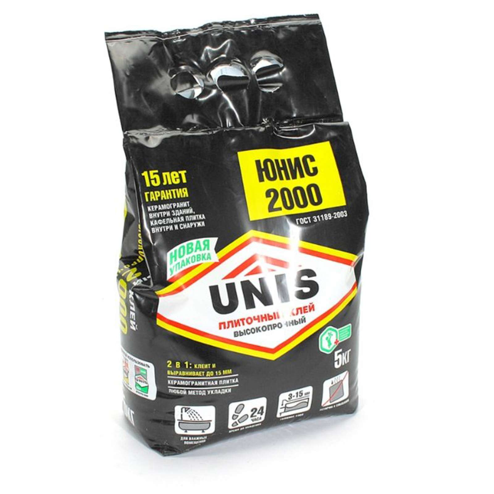 Клей для плитки (С0 T) UNIS 2000, 5 кг