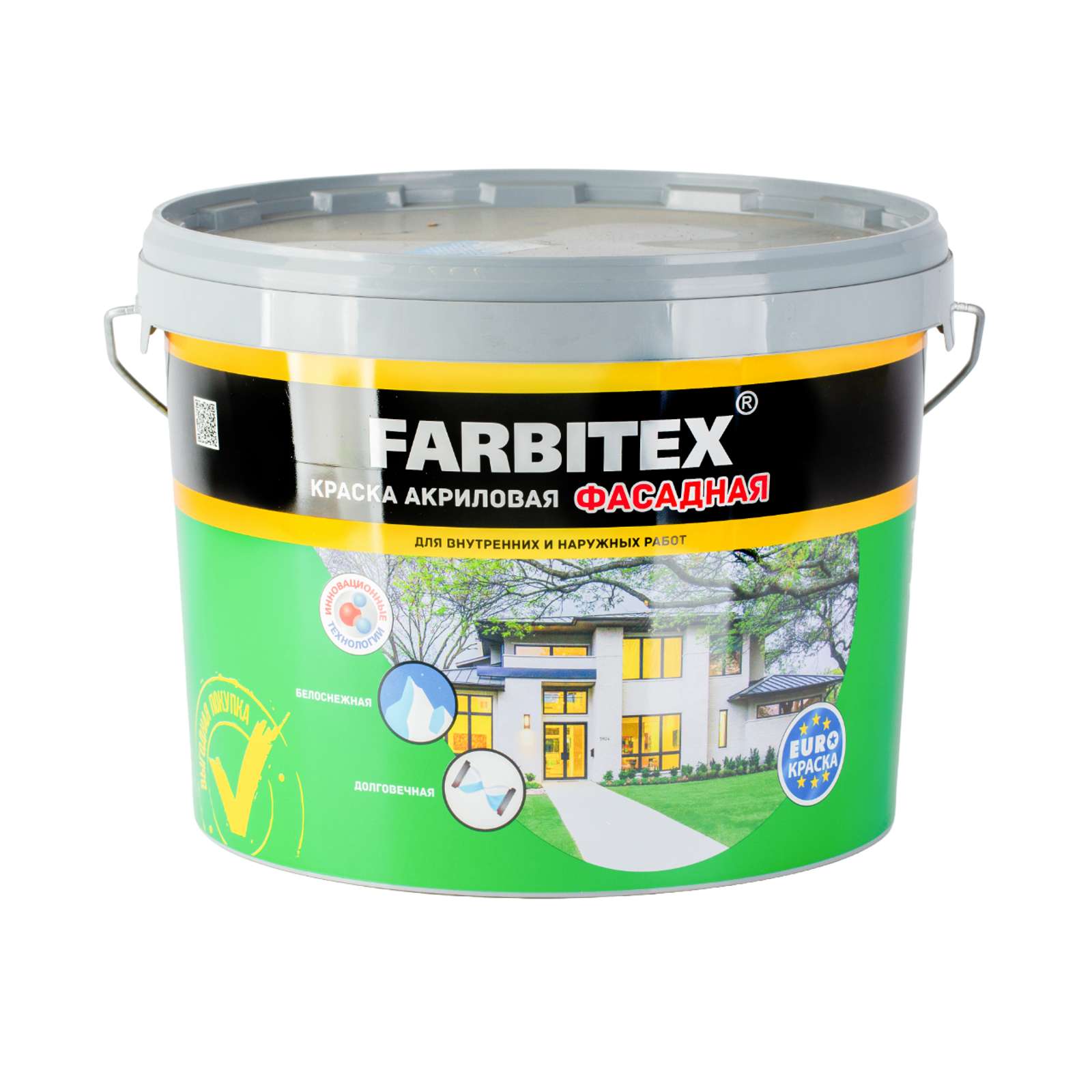 Краска акриловая фасадная, 13кг, FARBITEX