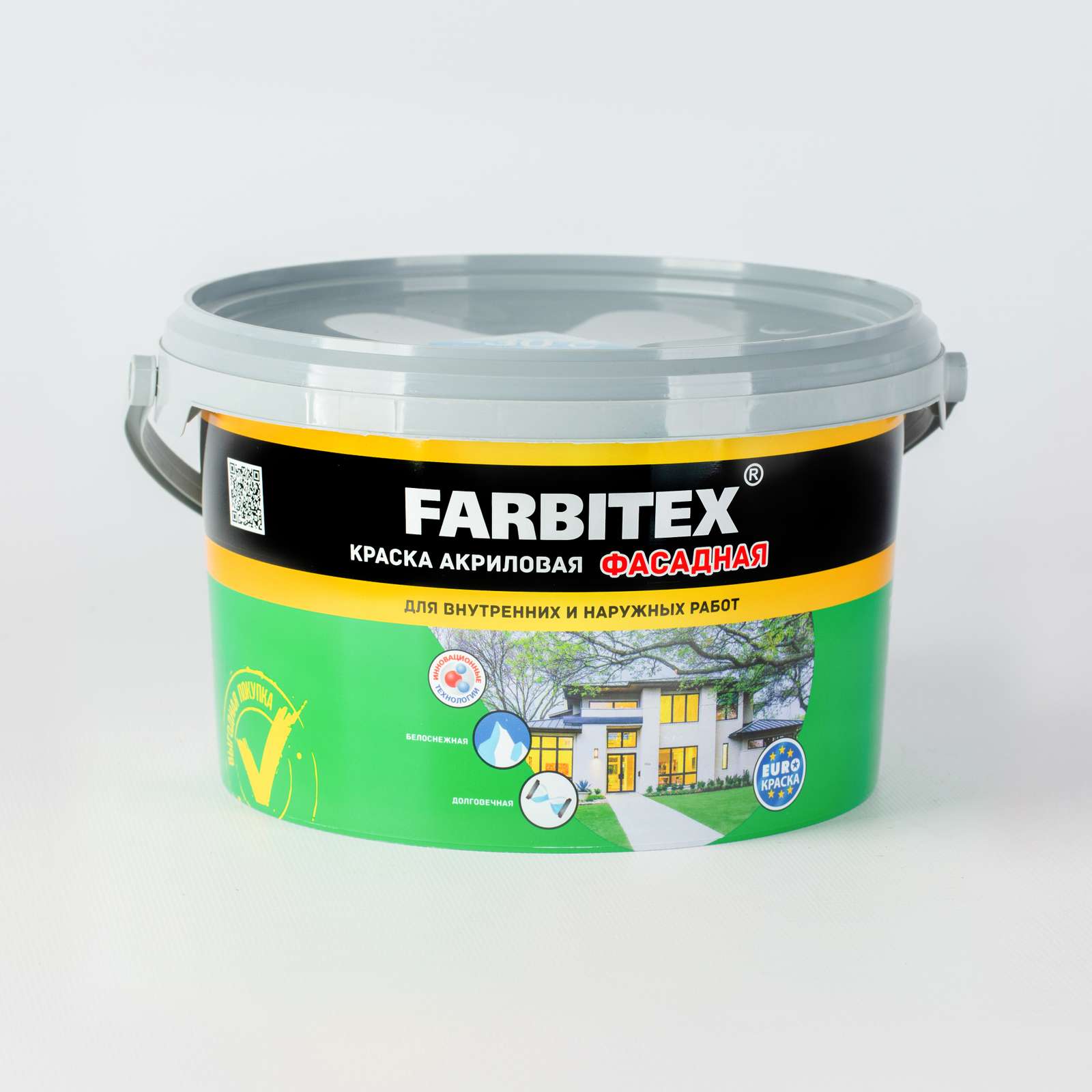 Краска акриловая фасадная, 3кг, FARBITEX