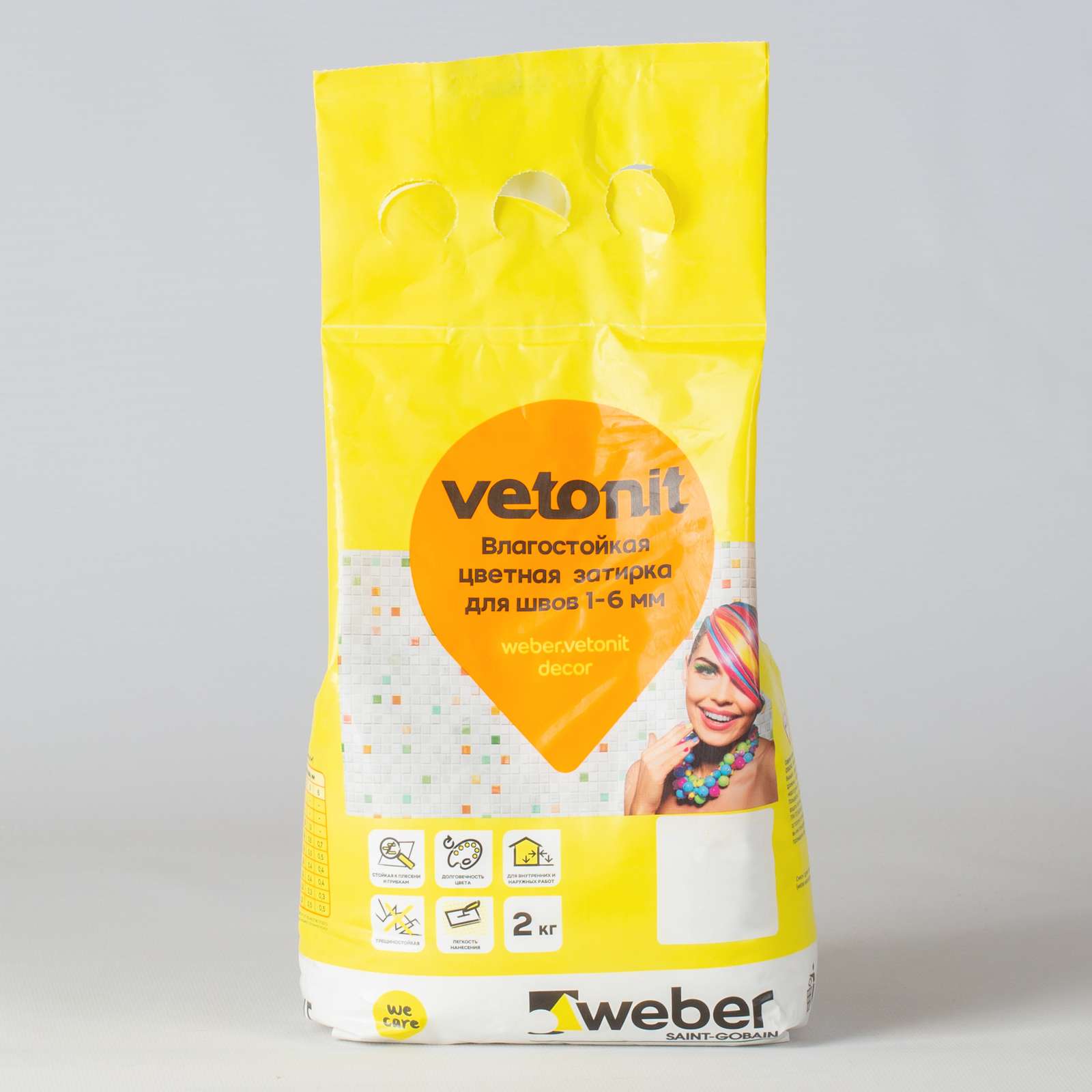 Затирка weber.vetonit decor кармин, 2 кг