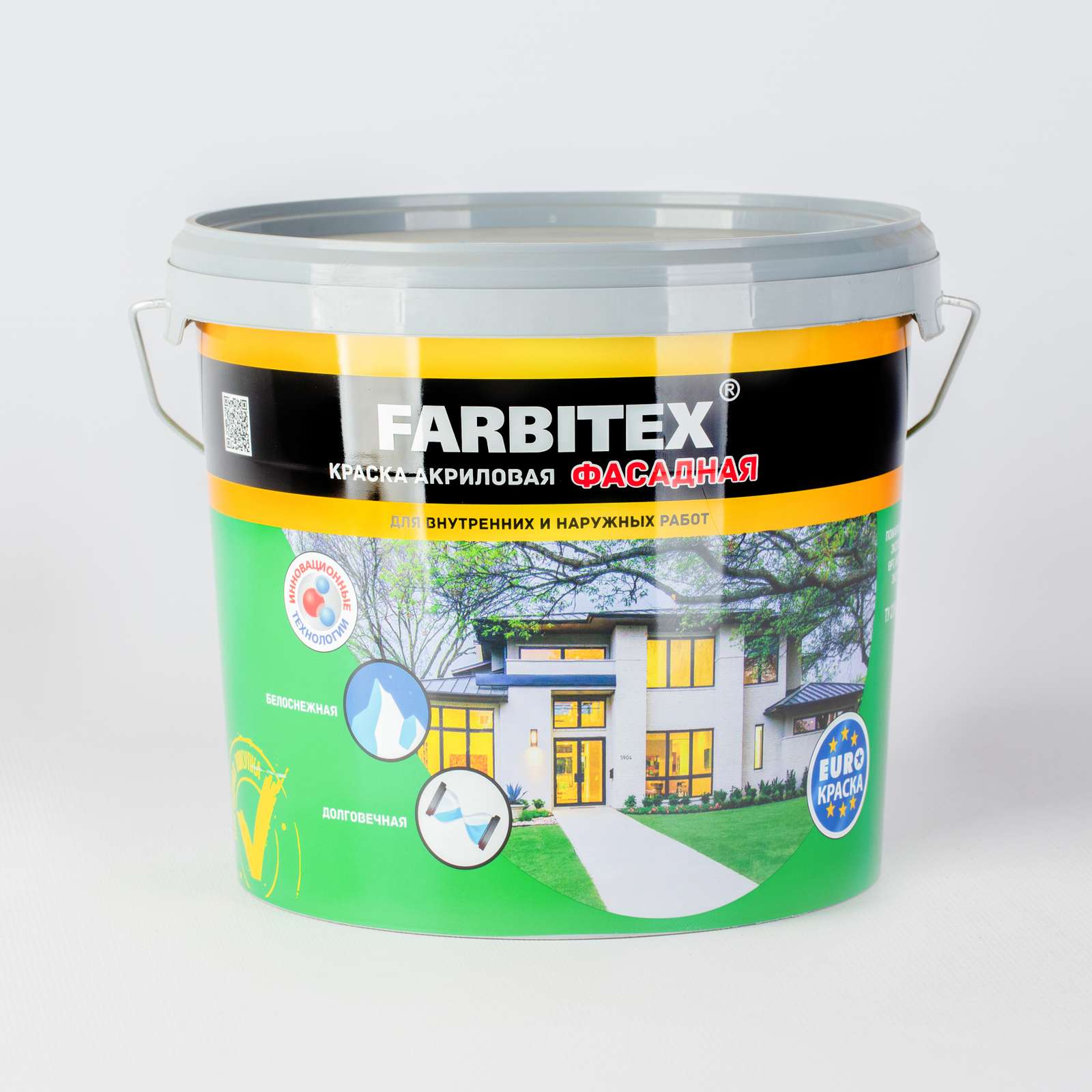 Краска акриловая фасадная, 6кг, FARBITEX