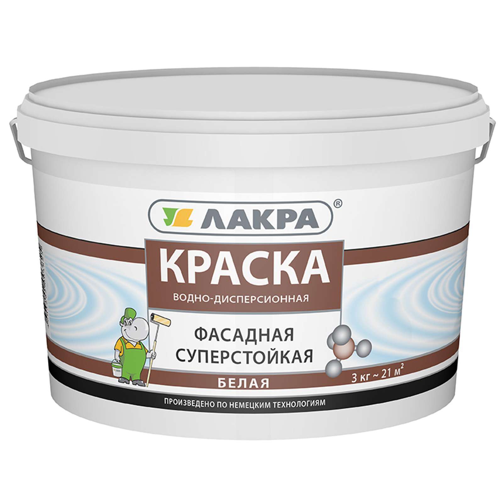 Краска фасадная Лакра белая, 3кг