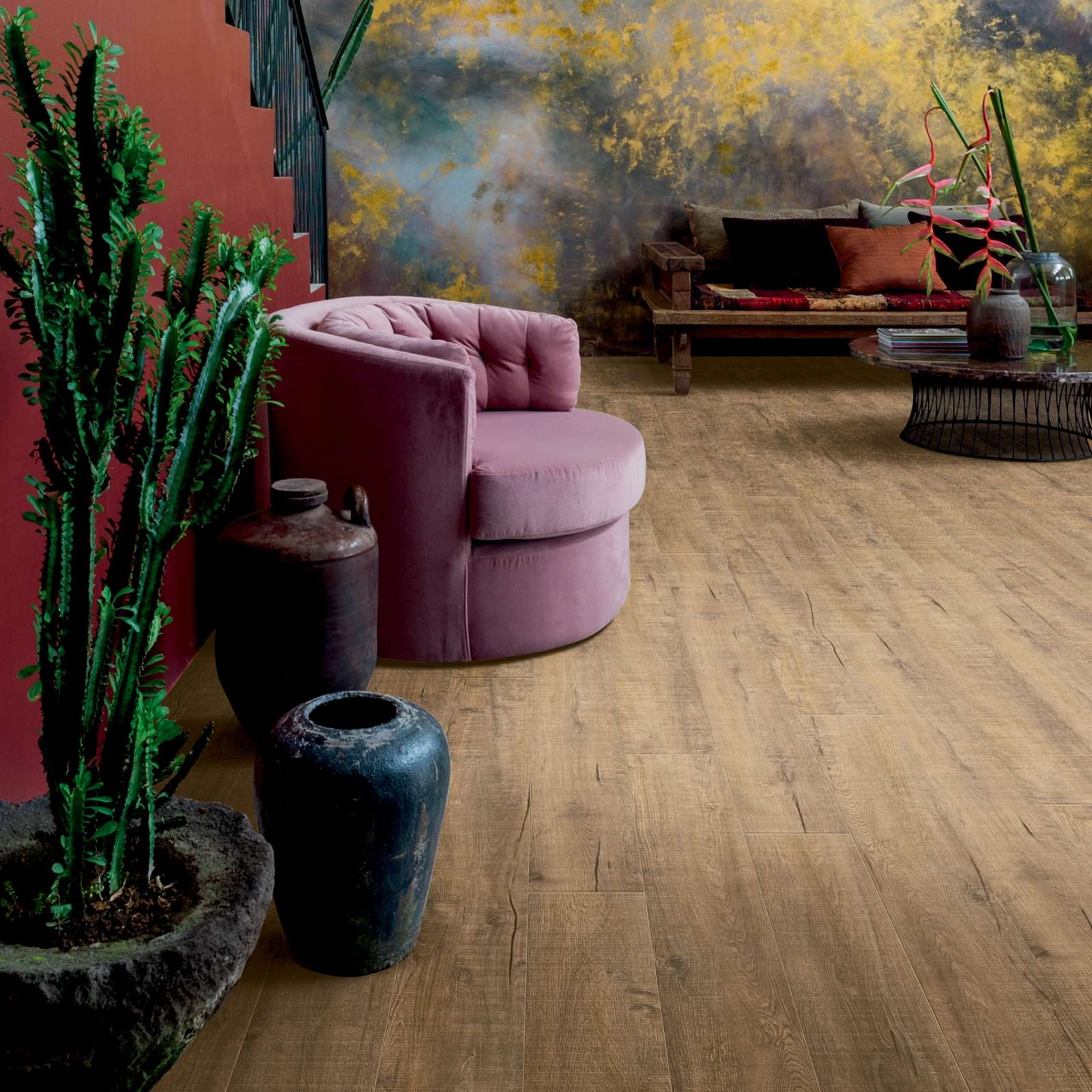 Плитка ПВХ клеевая IVC Divino Thunder Oak 80273Q
