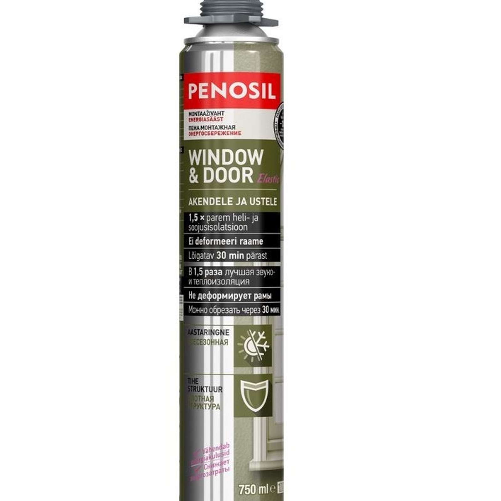 Пена монтажная Penosil Window & Door Elastic Foam профессиональная всесезонная 750 мл