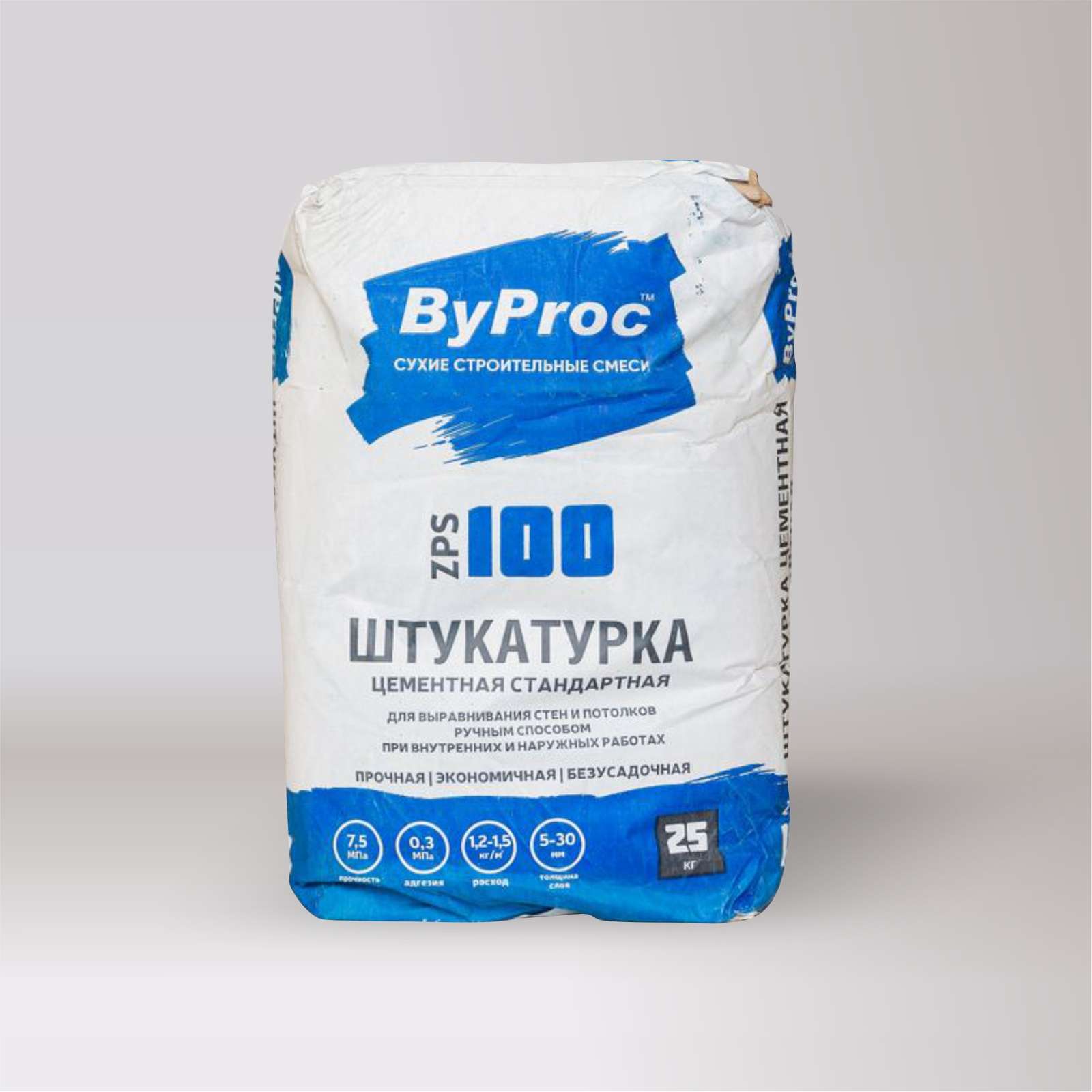 Штукатурка цементная стандартная ByProc, 25 кг