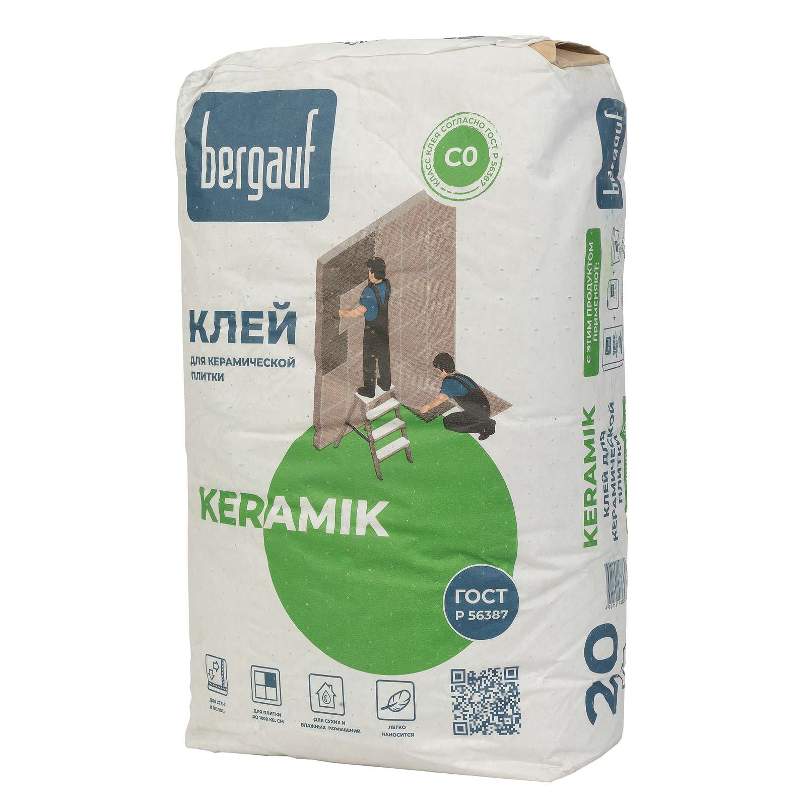 Клей для плитки (С0) Bergauf Keramik, 20 кг