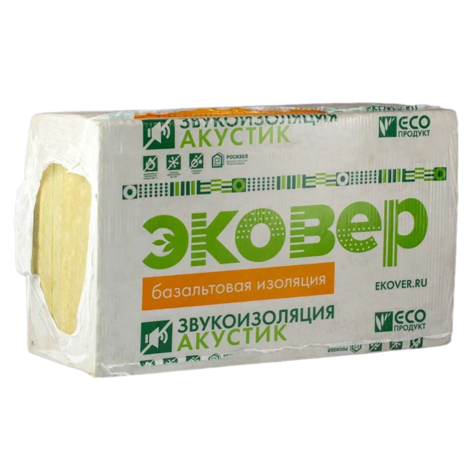 Утеплитель Эковер Акустик 35 кг/м³ 37λ (1000х600х50мм) 8 шт/уп