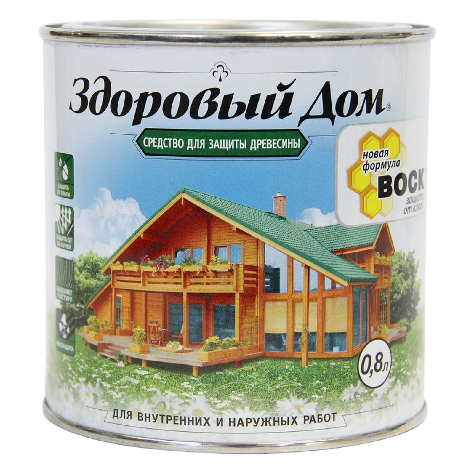 Пропитка для дерева Здоровый дом орех, 0,8л