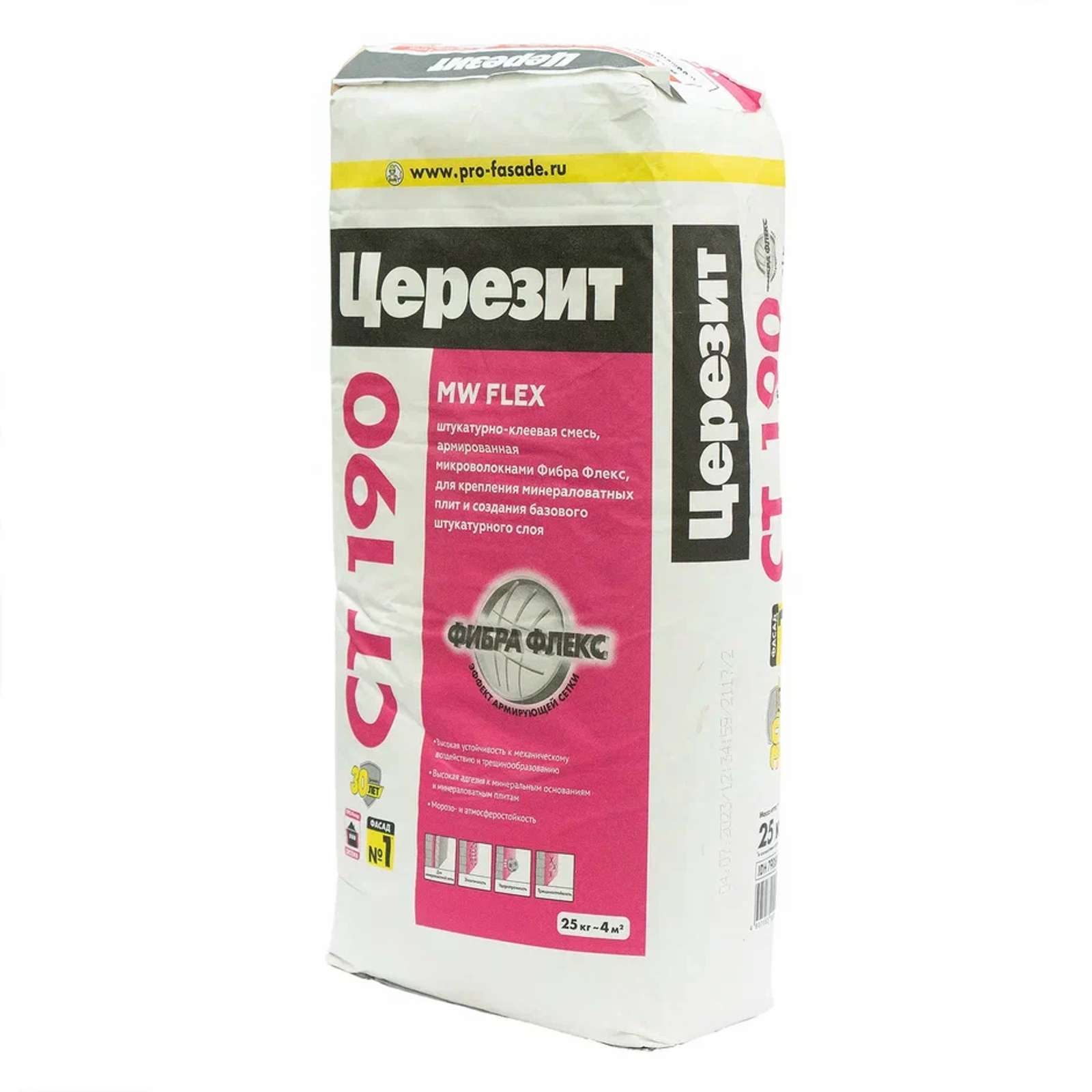 Штукатурно-клеевая смесь Ceresit CT190, 25 кг