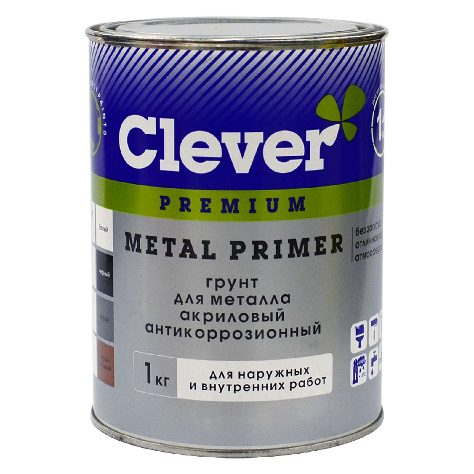Грунт акриловый универсальный белый Clever, 1 кг