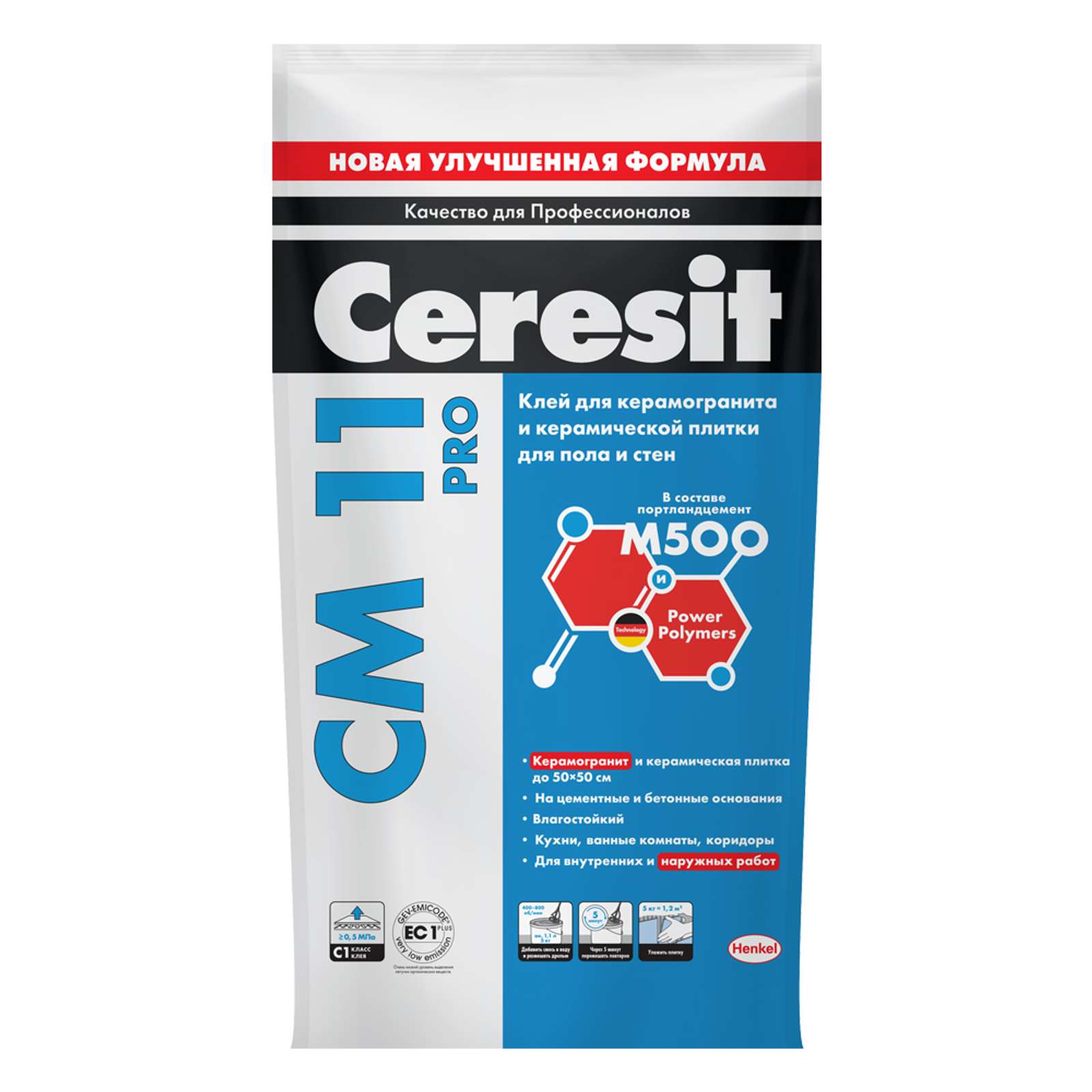 Клей для плитки (C0 T) Ceresit CM11 PRO, 5 кг