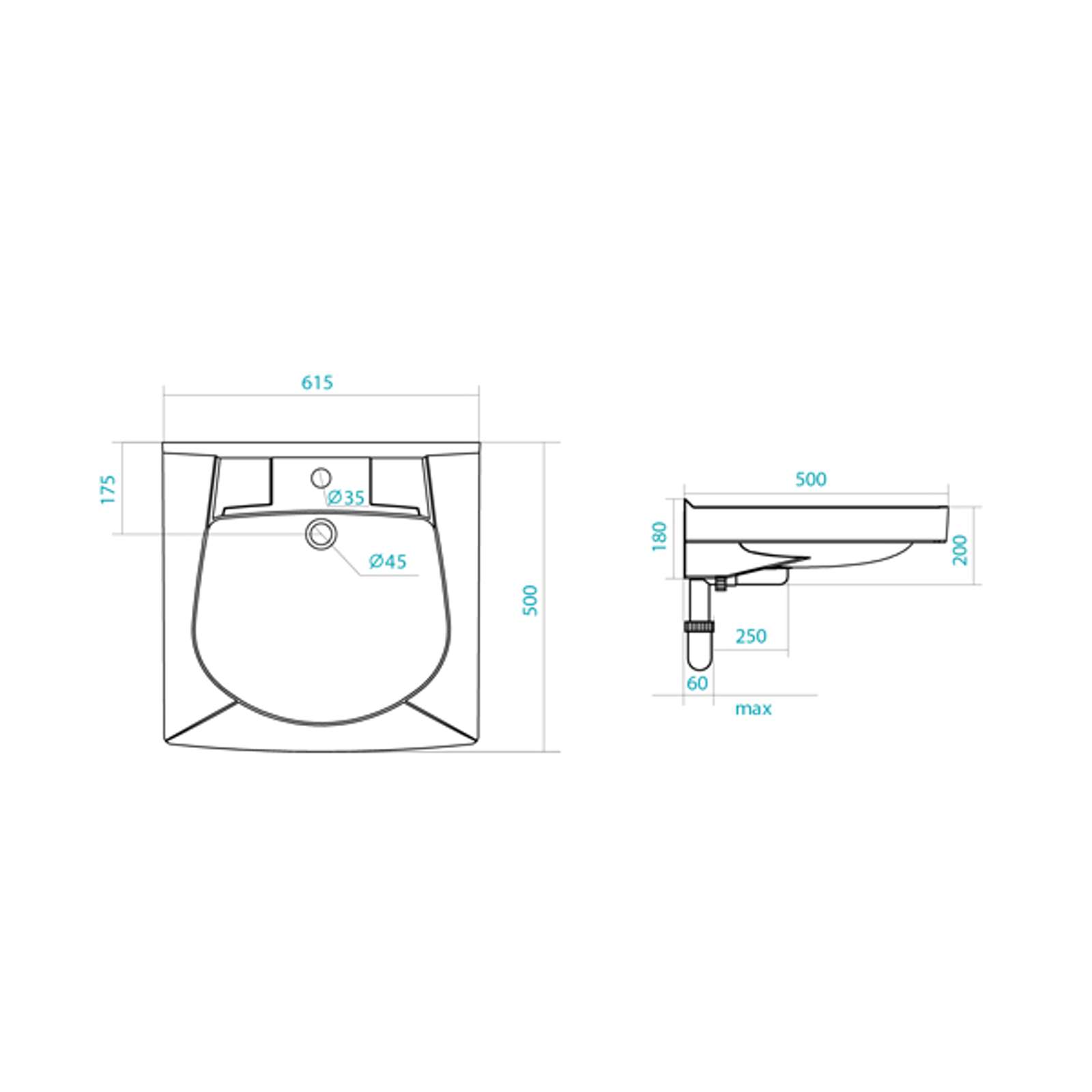 Купить Раковина Santek Пилот 50 см c кронштейном, крепежом и сифоном ...