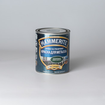 Краска по ржавчине Hammerite молотковый эффект, темно-зеленая, 0,75л