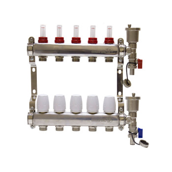 Коллекторная группа Altstream 1" евроконус 3/4"х5 выходов с расходомерами