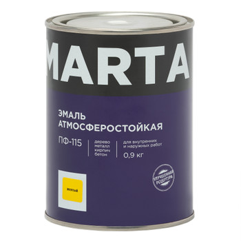 Эмаль ПФ-115 MARTA, желтая, 0,9кг