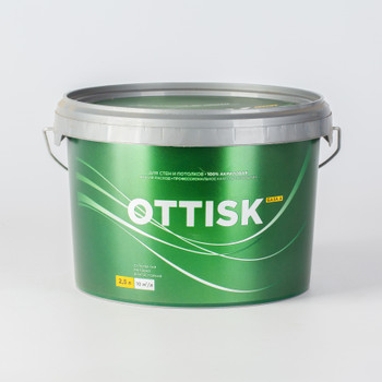 Краска для стен и потолков OTTISK влагостойкая база А 2,5 л