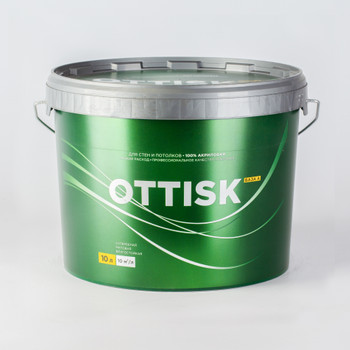 Краска для стен и потолков OTTISK влагостойкая база А 10 л