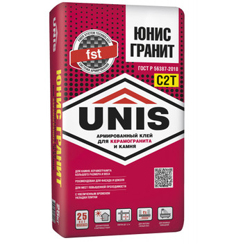 Клей для плитки (C1TE) UNIS Гранит, 25 кг