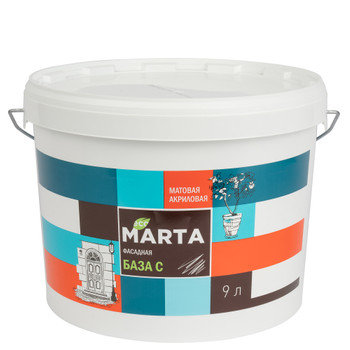 Краска фасадная MARTA ЭКО база С 9 л