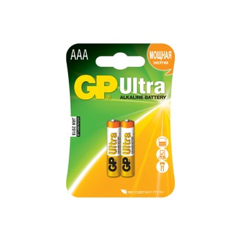 Батарейки алкалиновые GP Ultra Alkaline 24А AАA - 2 шт. на блистере