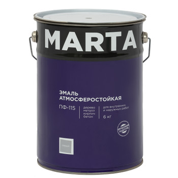 Эмаль MARTA ПФ-115 серая 6 кг