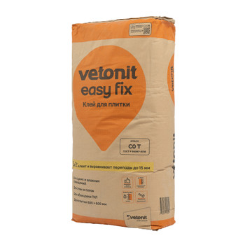 Клей для плитки Weber.Vetonit easy fix для плитки и керамогранита (С0 Т), 25кг