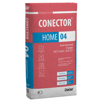 Клей плиточный (C0 Т) Стандарт CONECTOR HOME 04, 25 кг