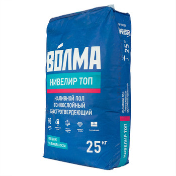 Наливной пол финишный Нивелир ТОП Волма, 25 кг (толщ. 3-20 мм, расх. 16 кг/м2, проч. М200)