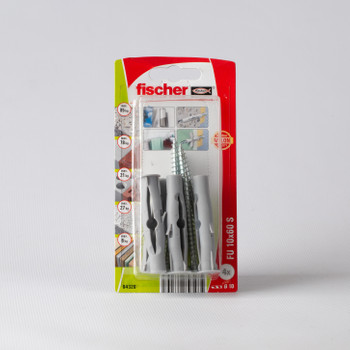 Дюбель универсальный распорный с шурупом Fischer FU 10x60 S K NV Fischer (уп/4шт)