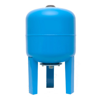 Расширительный мембранный бак, гидроаккумулятор, для водоснабжения 100 л, вертикальный синий