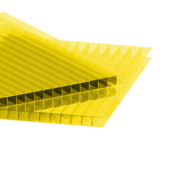 Сотовый поликарбонат желтый 4мм 2,1х6м пл.0,47 кг/м2
