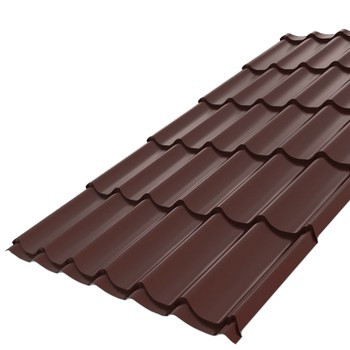 Металлочерепица Ламонтерра (Монтеррей) 2,2х1,19 (ПЭ-8017-0,4 мм) шоколад