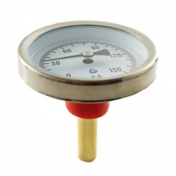 Термометр биметаллический аксиальный 0-150(160)°С, d=50мм, G1/2"