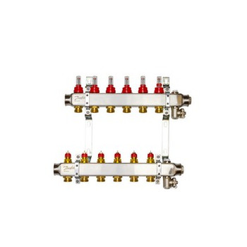 Комплект коллекторов с расходомерами и кронштейнами, 1" SSM-6F 3/4" Danfoss 088U0956