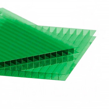 Сотовый поликарбонат зеленый 4мм 2,1х6м пл.0,47 кг/м2